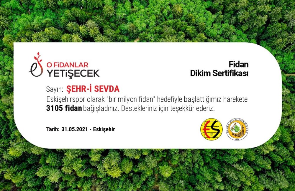 Fidan Kampanyamıza Şehr-i Sevda’dan büyük destek